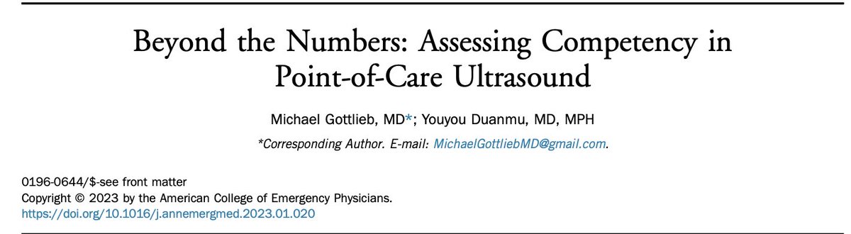 AnnalsofEM (@annalsofem) on Twitter photo Hot off the Press: Beyond the Numbers: Assessing Competency in Point-of-Care Ultrasound annemergmed.com/article/S0196-… editorial by <a href="/MGottliebMD/">Michael Gottlieb</a> <a href="/YouyouDuanmu/">Youyou Duanmu</a> <a href="/RushEmergency/">RUSH Emergency Medicine Residency</a> <a href="/StanfordEMED/">StanfordEM</a> on pubmed.ncbi.nlm.nih.gov/36774204/ (<a href="/PEMSterling/">Maya Sterling</a> <a href="/ImageSim/">ImageSim</a>) Hot off the Press: Beyond the Numbers: Assessing Competency in Point-of-Care Ultrasound annemergmed.com/article/S0196-… editorial by <a href="/MGottliebMD/">Michael Gottlieb</a> <a href="/YouyouDuanmu/">Youyou Duanmu</a> <a href="/RushEmergency/">RUSH Emergency Medicine Residency</a> <a href="/StanfordEMED/">StanfordEM</a> on pubmed.ncbi.nlm.nih.gov/36774204/ (<a href="/PEMSterling/">Maya Sterling</a> <a href="/ImageSim/">ImageSim</a>)