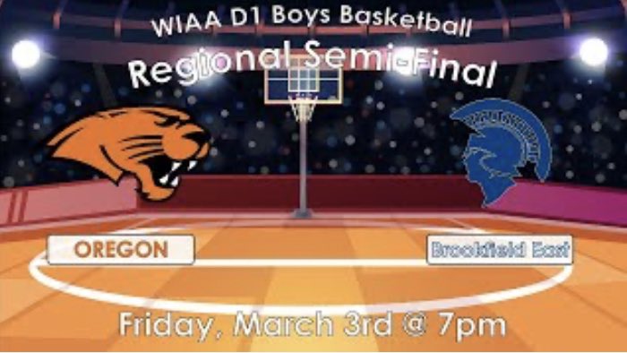 Tonight #OCAMedia presents Division 1 Sectional 3 Regional Semi-matchup 4 seeded #OregonPanthers #BoysBasketball and the 13 seeded #BrookfieldEastSpartans. Pre-game6:50pm with tip-off at 7pm #WIAA  youtube.com/live/Vn14b85DQ… @Oregon_Boosters @OregonPanthers @PanthersHoops