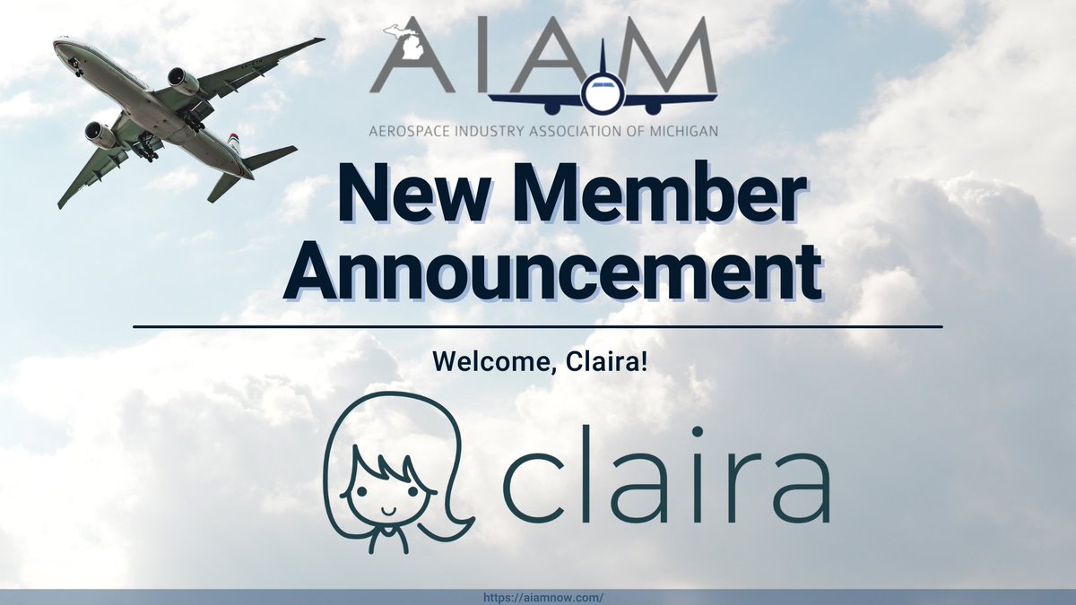The Aerospace Industry Association of Michigan is excited to announce that it has added Claira as a new member!

Click below to learn more!

aiamnow.com/2023/03/03/aia…