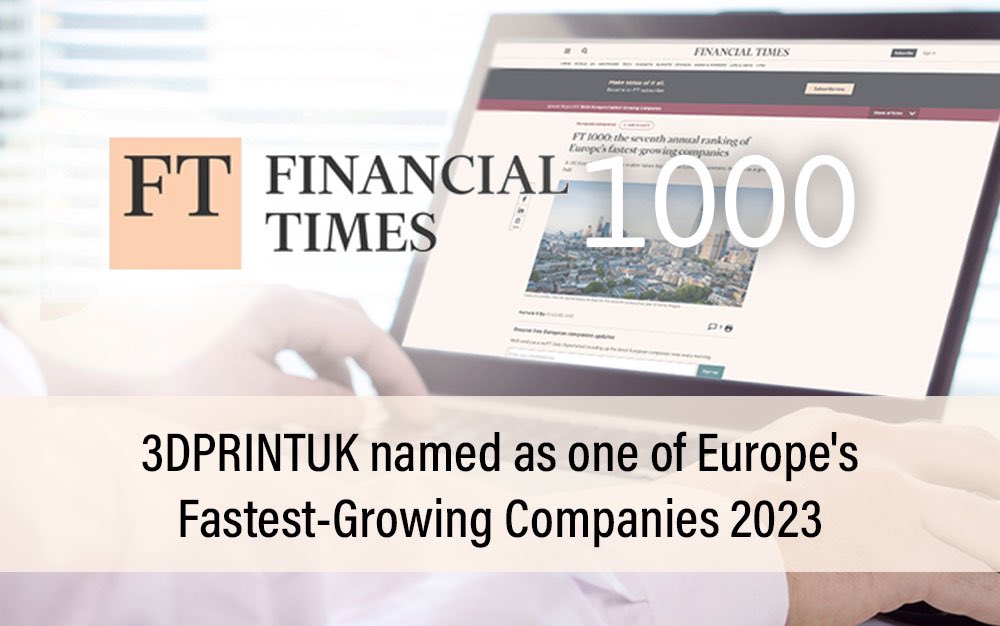 We are very proud to share that the Financial Times has ranked
3DPRINTUK one of Europe’s fastest growing companies, and the
3rd fastest growing manufacturer in the UK for 2023! 🚀

Read the full list and the reaction from our CEO, Nick Allen: 
bit.ly/41Ga0lY

#FT1000