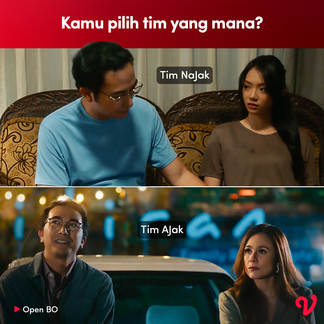 vidio's tweet photo. Kira-kira banyakan tim NaJak atau tim AJak nih??๐ค
#SemuaAdaDiVidio #VidioOriginals #OPENBOSERIES https://t.co/KtHjsipHUb