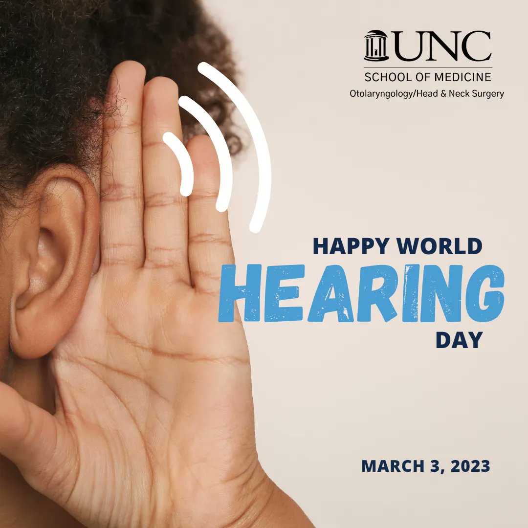 Happy World Hearing Day! Make sure to take good care of your ears and to protect your hearing! If you are experiencing any hearing difficulties, contact our wonderful otologists, they would love to help! 👂 👃 🗣️  #WorldHearingDay #UNCHealth #ENT #Otolaryngology