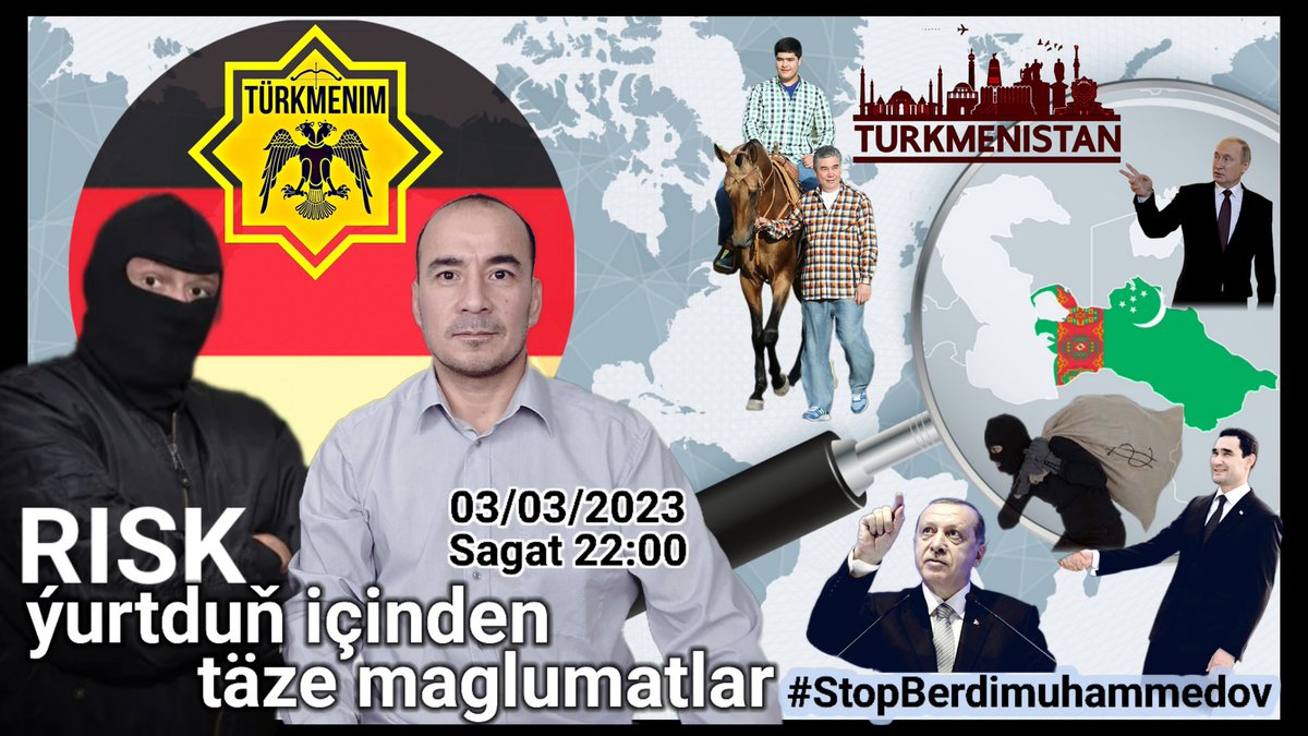 DowletBayhan's tweet photo. #Turkmenistan RISK TÄZE HABARLAR
Demokratiýa göreşine tapylgysyz goşantlar goşýan aktiwist RISK ýurduň içindäki täze maglumatlar bilen #Hereket atly #Türkmen demokratik #oppozisiýa güýçleriniň bileleşiginiň informasiýa göreşindäki #Turkmenim YT kanalynda: https://t.co/78FeX168tE https://t.co/CZpll3mJRz