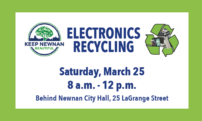 .<a href="/cityofnewnanga/">City of Newnan, GA</a> Keep Newnan Beautiful will host its only Recycling Event of 2023 on Saturday, March 25 from 8 a.m. to Noon. Click the link for the list of items which can be recycled. #Newnan wintersmedia.net/knb-to-host-el…