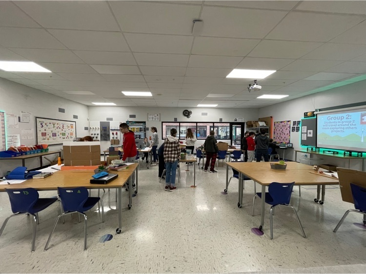 GrahamSchools's tweet photo. GMS mixed 7/8 grades are presenting their energy expo projects to one another. Their peers are grading their research and prototype creation. They have worked on this project for a week and a half!

Go Falcons 🦅 https://t.co/usItZ8ABB1