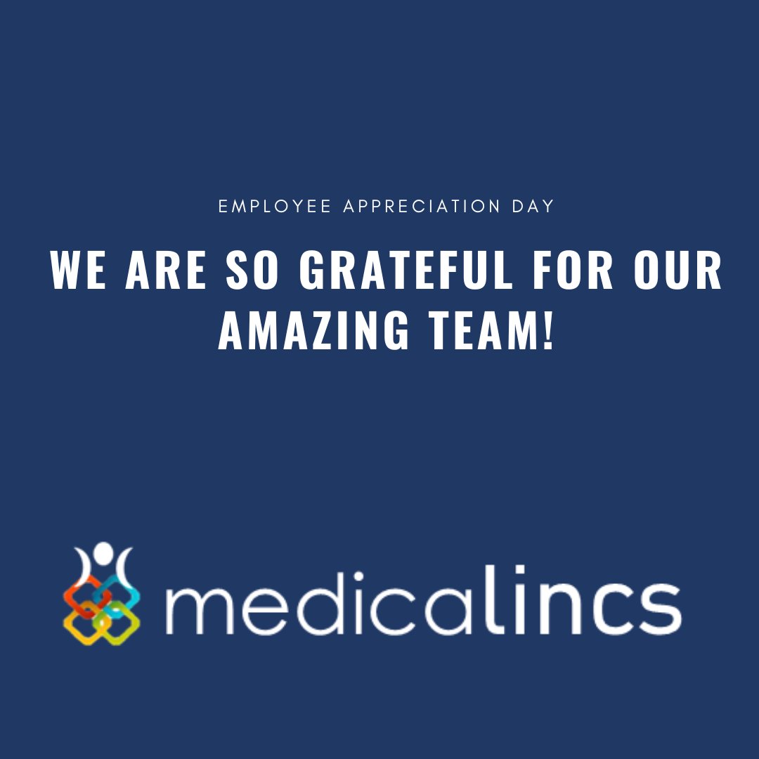 medicalincs's tweet photo. Today and every day, we are grateful for our employees. We could not serve the people we do without our amazing team.
#EmployeeAppreciationDay #HealthcareManagement #HealthcareAdvisor #HealthcareOrganization https://t.co/ExXGpdJHHb
