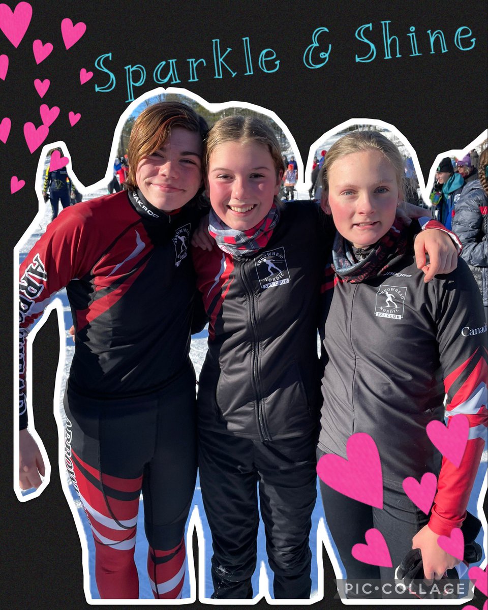 Watch out! BS, SD & MM are ready to represent @arrowheadnordic @SkiRunners @xcso Ontario Youth Championships. #girlpower #NordicSkiing @TrueSportpur