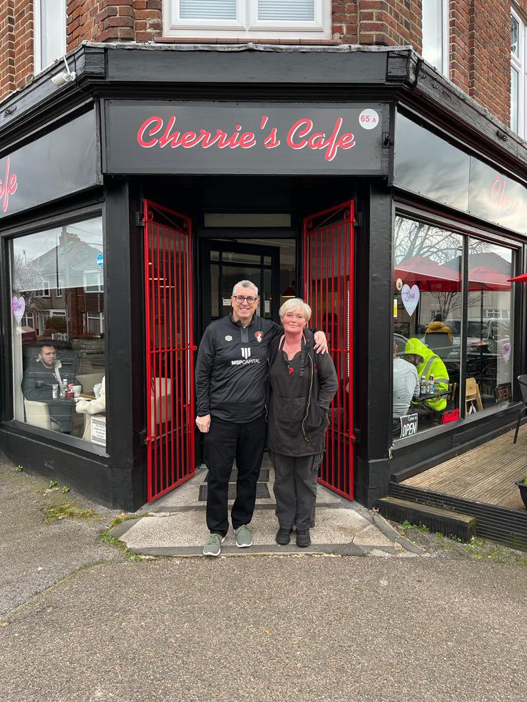 @RNorris33z @afcbournemouth @michaelb4jordan @cherriescafe18 Had a chance to visit Mandy for lunch today. The food and service were fantastic!! Please come out and support a great local establishment! We need more places like this! #afcb #UTCIAD #supportlocals