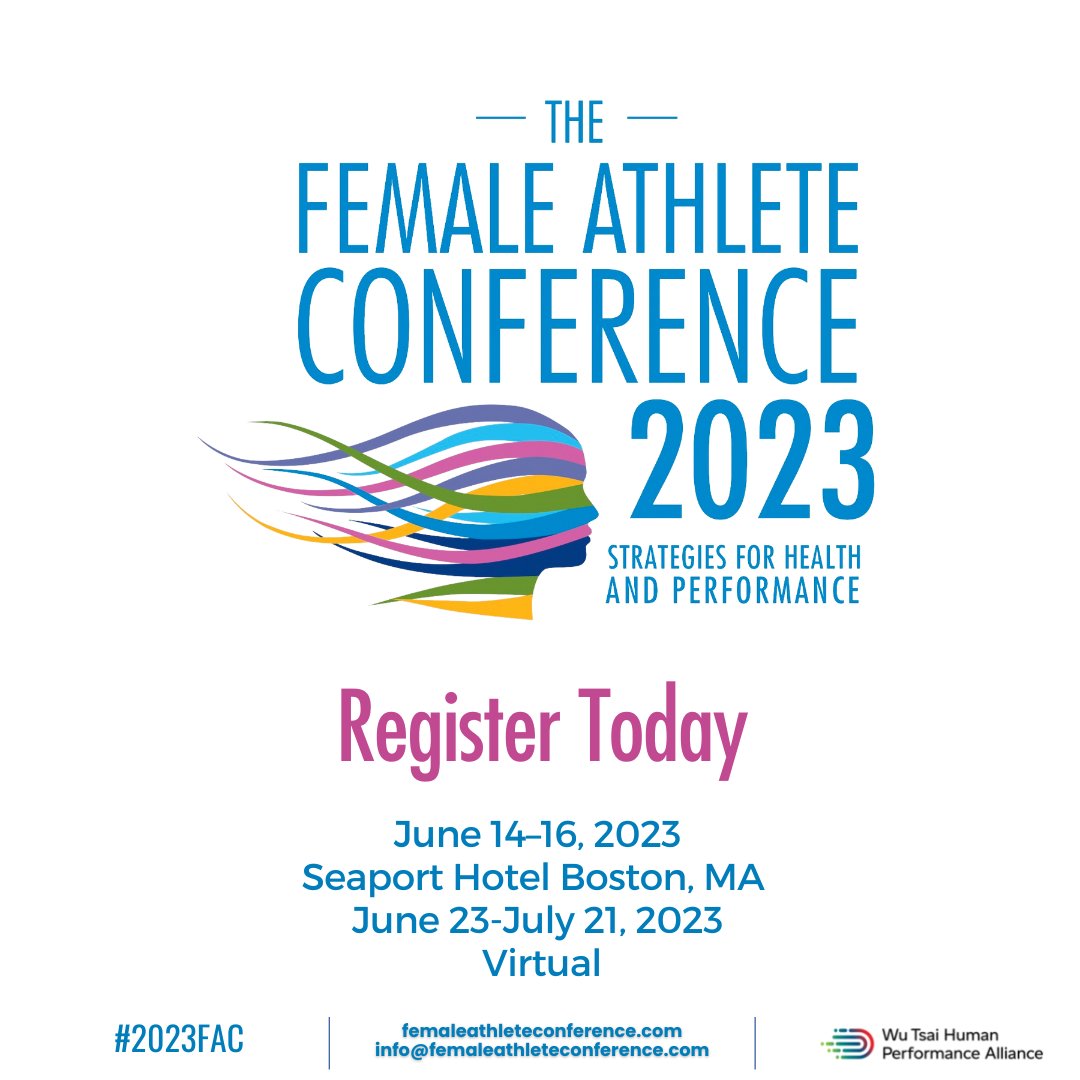 The #2023FAC is HERE and you won't want to miss it! Register for the first ever hybrid conference at femaleathleteconference.com/2023-conference.