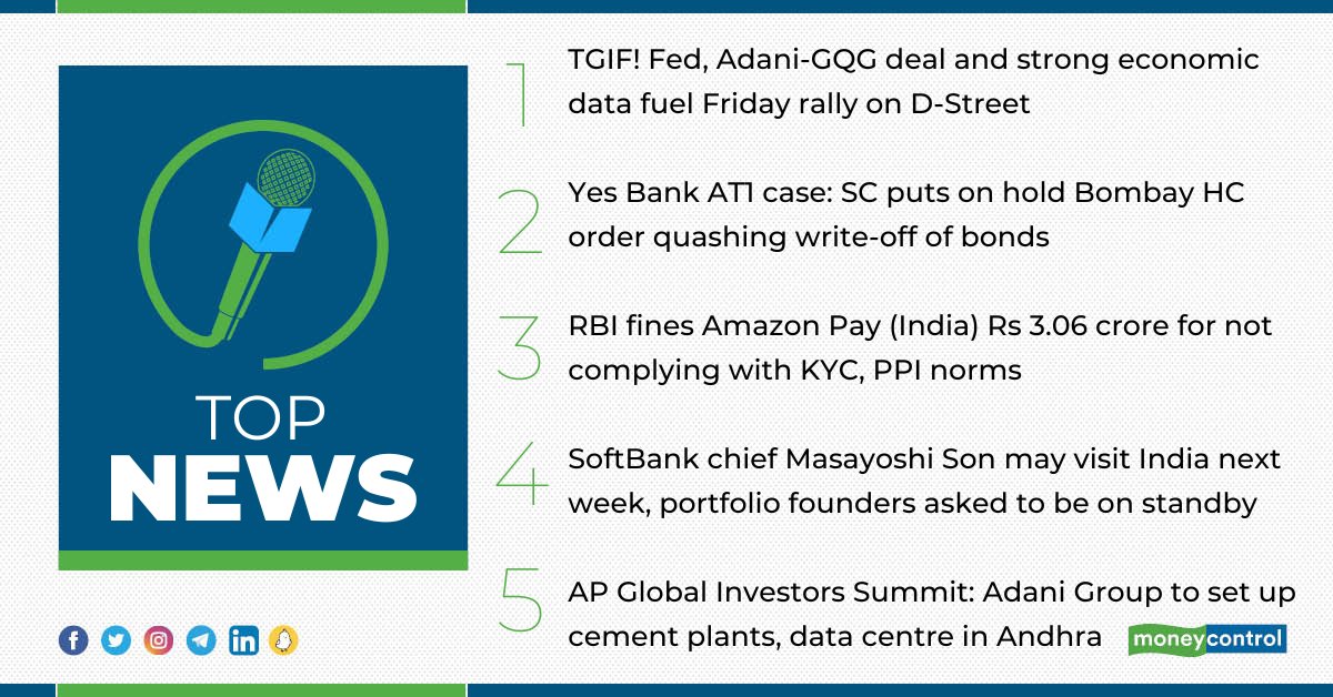 moneycontrolcom's tweet photo. #MCSelects ⚡️ | Our specially curated package of the most interesting articles to help you stay at the top of your game.

Check out the top stories 👇
https://t.co/p6r6XnbKse

#APGlobalInvestorsSummit #SoftBankCEO #MasayoshiSon #RBI #AmazonPay #YesBank https://t.co/JHi7nzpUxQ