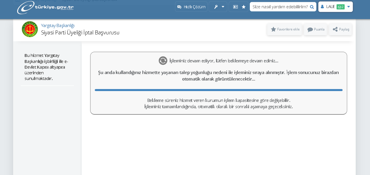 İyi Parti üyeliğimden istifa etmeye çalışırken karşımdaki ekran... Bu da tarih olmak değilse nedir? YAZIKLAR OLSUN