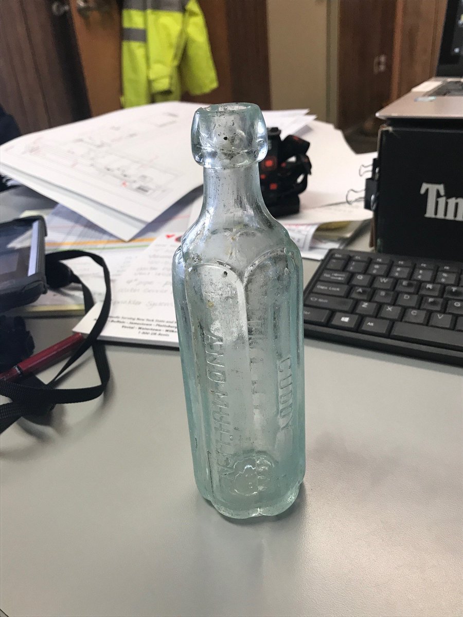 While excavating the Beaver Creek Clean River Project, Wm. J. Keller &amp; Sons unearthed this Cuddy and Mullen Ginger Ale blue glass bottle from around the 1870’s that's marked Albany, NY.