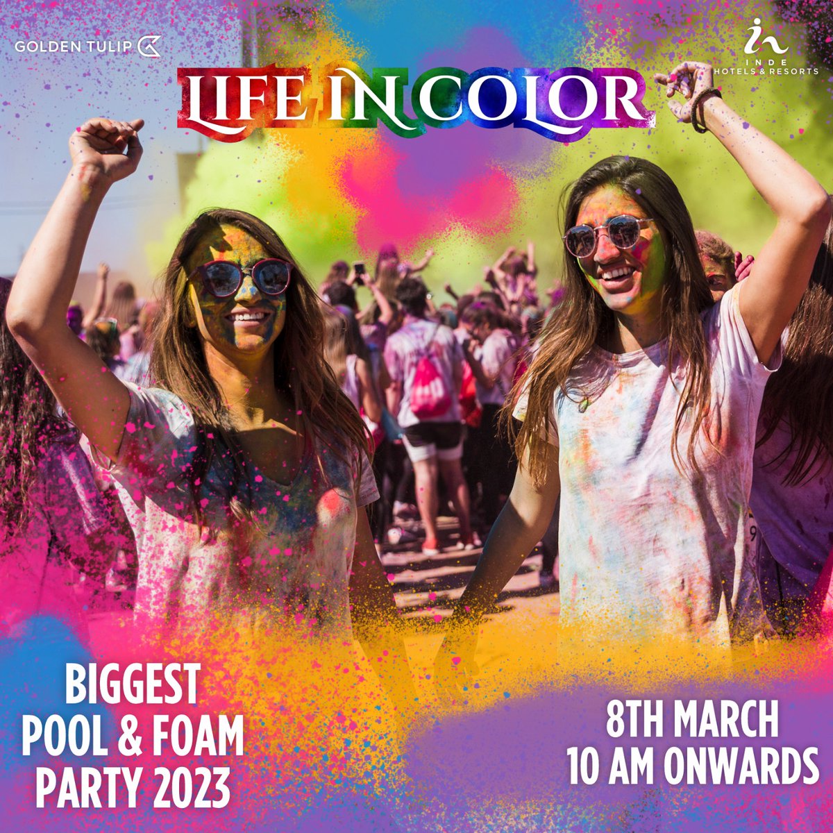 GoldenTulipChd's tweet photo. Tap into the #Happening Hues of #Holi!
#GoldenTulipChandigarhPanchkula is #Serving all the #ColorsOfFun & #Entertainment with their #HoliFoam & #PoolParty at just INR 3500 per #couple Inclusive of #FoodVouchers with #ExclusiveDJs
Book your Tickets now at +91 82880 30703.
#Book https://t.co/EGBtngI7eh