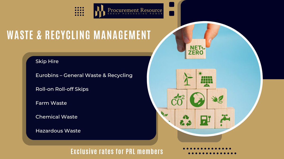 PRL has trusted national partners that are committed to reducing Co2 emissions. Let us help your business achieve Net Zero obligations without costing a fortune! 
Contact us for a bespoke waste and recycling management plan : procurementresource.org.uk

#waste #wastemanagement #prl