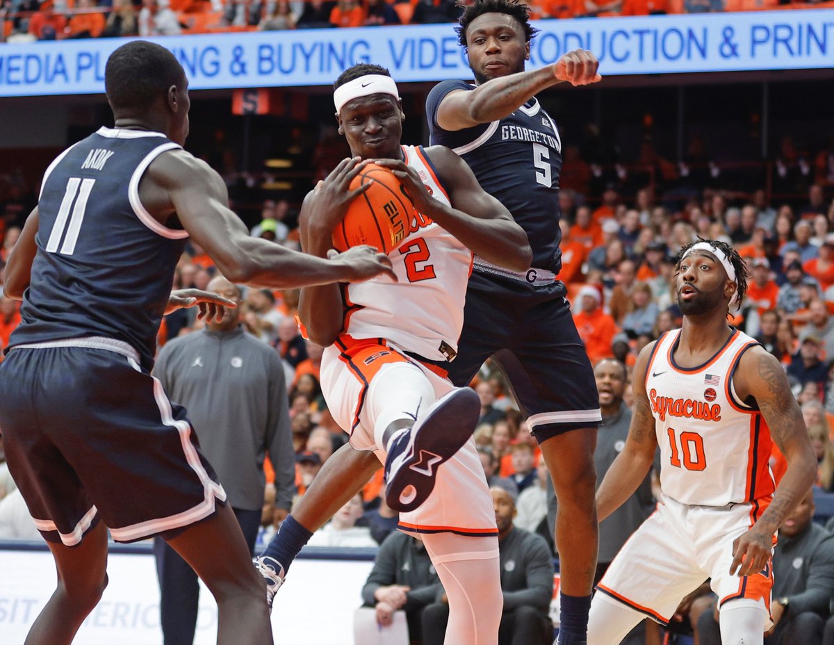 syrbasketball's tweet photo. Syracuse forward John Bol Ajak to make final Dome appearance; will transfer after the season https://t.co/j59FawXf6e https://t.co/yswYYsBeLu