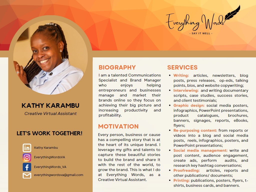 E_WordsVA's tweet photo. Hi! I am passionate about storytelling. Every person &amp; business has a compelling story at the heart of their unique brand. I love to leverage my skills to capture these beautiful stories to build &amp; grow the brand. Glad to help you and your business tell your story.

#sayitwell https://t.co/56Xqf2tweV
