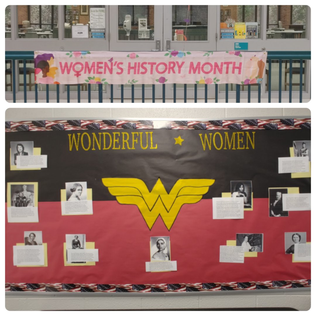 March is Women's History month, PaxFam! Check out our many displays throughout the building and the book display in the library! #WomensHistoryMonth ♀️