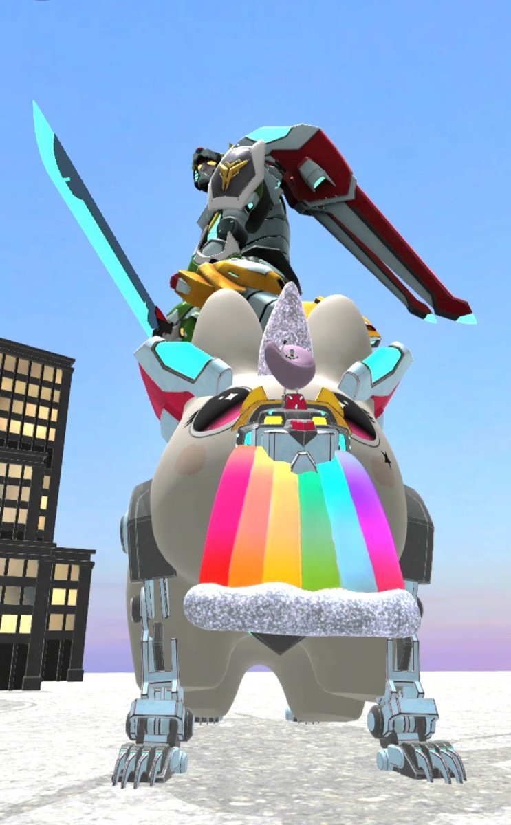 stacker727's tweet photo. #Voltron Riding a modified #Labbiter #VEVECity Defender 😆🤖🏙🐰⚔️ @veve_official #veve #vevefam #vevevaultmaster #CollectorsAtHeart 💙 ⭕️ https://t.co/KjCtjpmOWp