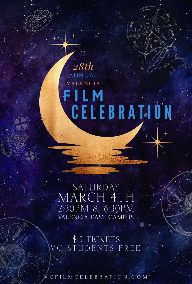 Reminder, the 28th @ValenciaCollege Film Celebration is Sat. 3/4. The acclaimed film program hosts an amazing event that showcases some of Valencia’s finest short films, as well as feature length films made possible in part by our very own film students. See below for more info.