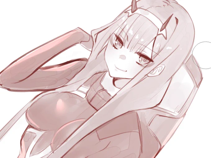 そういえばパラサイトスーツのゼロツー描いたことなかったなぁと初めてのぱいすーらくがき 