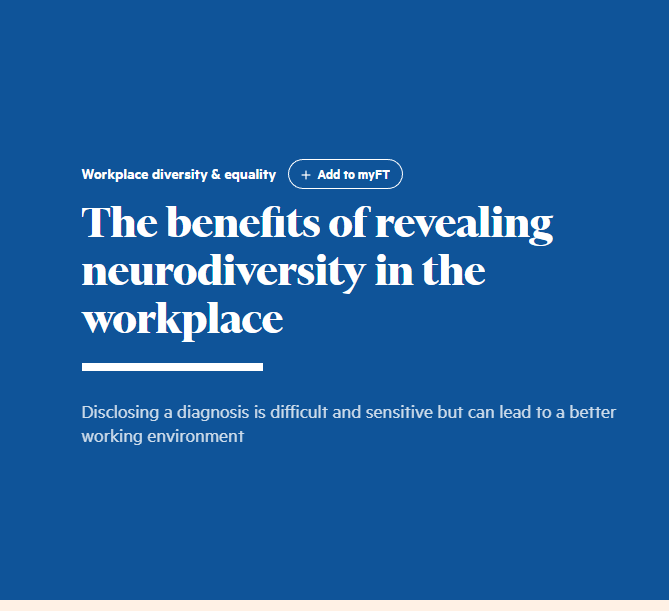 Interesting article in the FT Emma Jacobs FEBRUARY 26 2023 ft.com/content/3ce774…