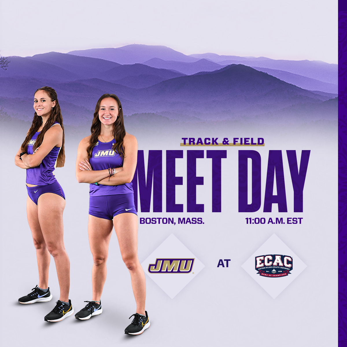 JMUTFXC's tweet photo. Not done with the indoor season yet!

🆚 ECAC Indoor Championships - Day One
📍 Boston, Mass.
📊 https://t.co/RNux6WkEEP

#GoDukes https://t.co/XslmceExl3