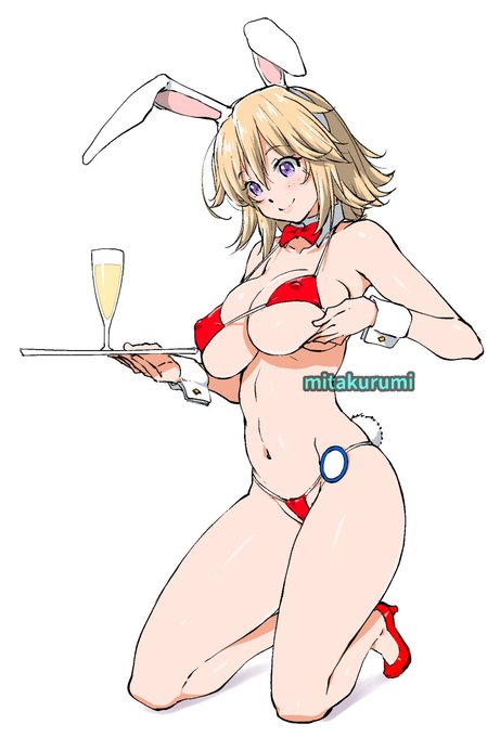 うさぎの日らしいので以前描いたマイクロビキニなバニーさん貼っておきますね('・ω・`) 