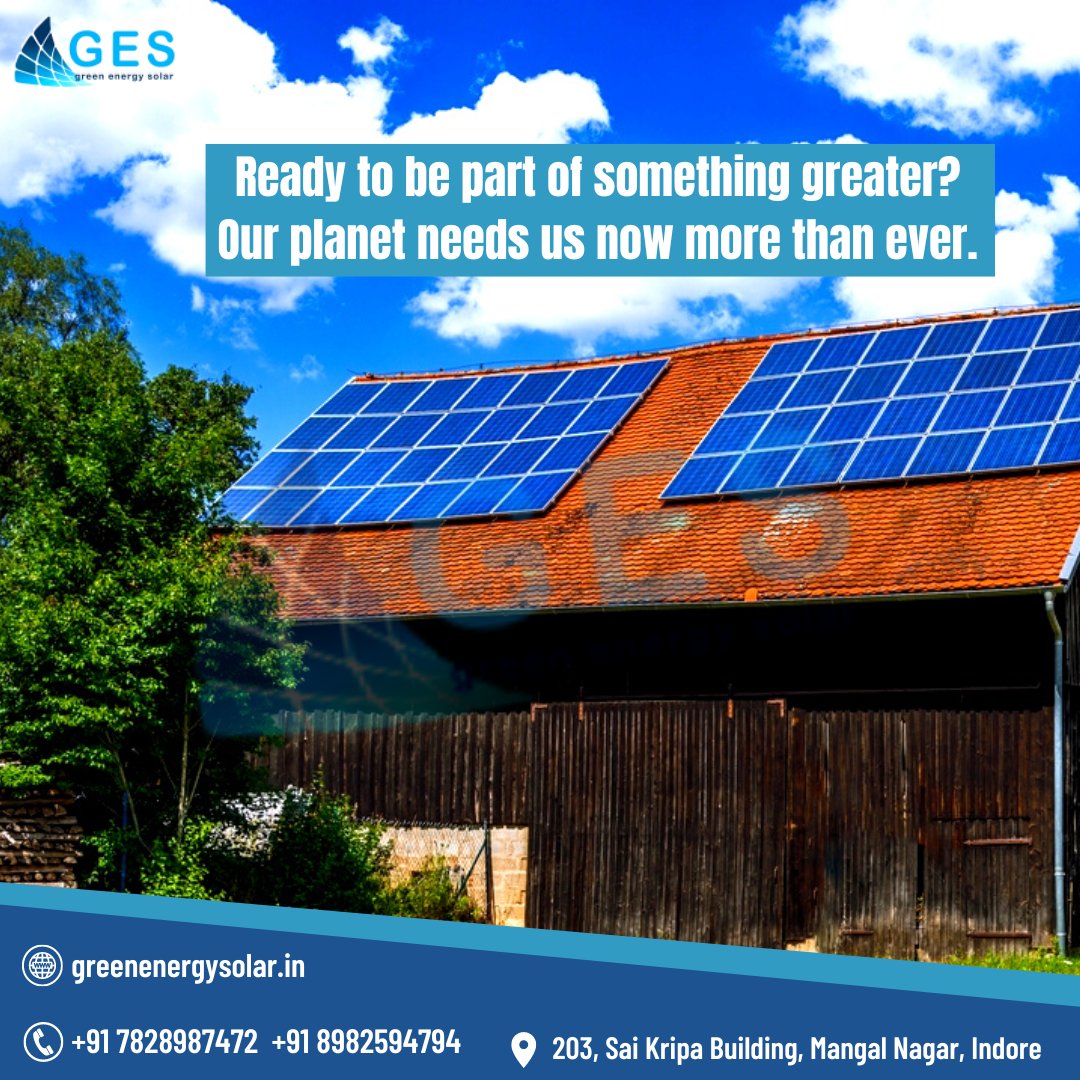 Ready to be the part of something greater? Our planet needs us more than ever....
.
.
Contact: 
7828987472
.
.
#greenenergysolar #greensolar #gosolar #indoresolar #greenenergy #gsolarpanel #indore #hospitals #college #renewablepower #solarpanelcompany