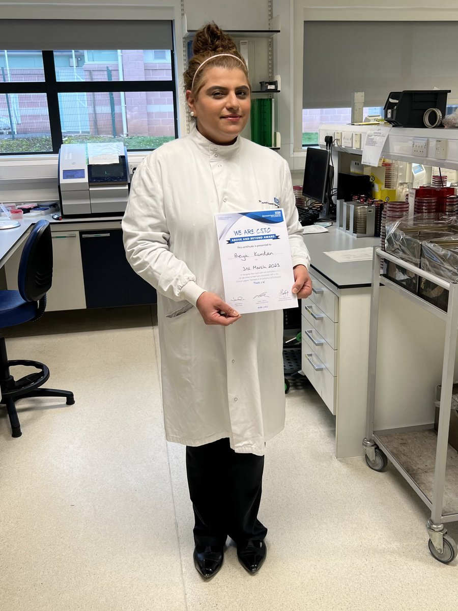 SFH_CSTO (@sfh_csto) on Twitter photo A big congrats to Preya Kundan from our microbiology department on receiving an Above & Beyond Award this week!
Preya was nominated for her extraordinary team support. Well done Preya!!!
<a href="/sfhpathology/">SFH Pathology</a> <a href="/SFHFT/">Sherwood Forest Hospitals NHS FT</a> #AboveandBeyond #TeamCSTO A big congrats to Preya Kundan from our microbiology department on receiving an Above & Beyond Award this week!
Preya was nominated for her extraordinary team support. Well done Preya!!!
<a href="/sfhpathology/">SFH Pathology</a> <a href="/SFHFT/">Sherwood Forest Hospitals NHS FT</a> #AboveandBeyond #TeamCSTO