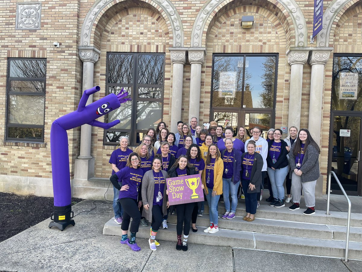 Mr_Esbenshade's tweet photo. Game Show Day at Highland Elementary begins in a little bit!  Are you ready?!?!? These teachers are!!!!!!  Where’s the Candyman?!?#MountaineerMoments @GoMounts #FantasticFridayAtHighland #GameShowDayAtHighlandElementary https://t.co/wjHPacitGH