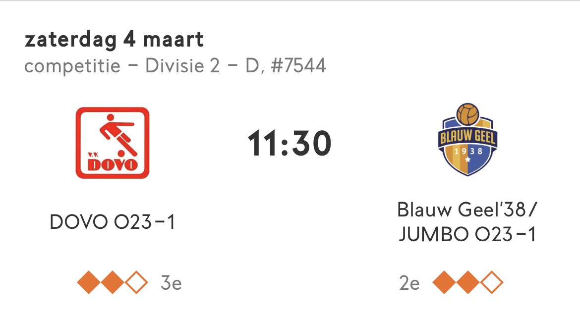 Geel38's tweet photo. Morgen gaan we al vroeg naar Veenendaal waar om 11.30uur de wedstrijd @dovo_o23 - @Geel38 start https://t.co/QLukorWSWK