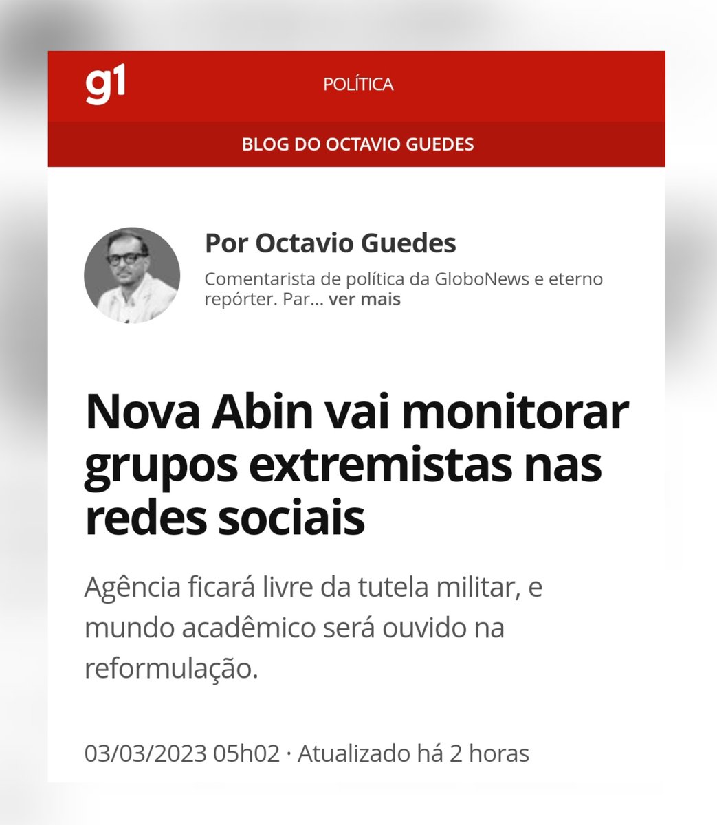 lazarorosa25's tweet photo. Governo Lula: Nova Abin vai monitorar grupos extremistas nas redes sociais. Agência ficará livre da tutela militar, e mundo acadêmico será ouvido na reformulação.

https://t.co/GoXlXxlikA https://t.co/V7eREDy6m3
