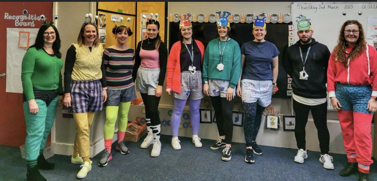 Sowerby staff joining in the fun of World Book Day.