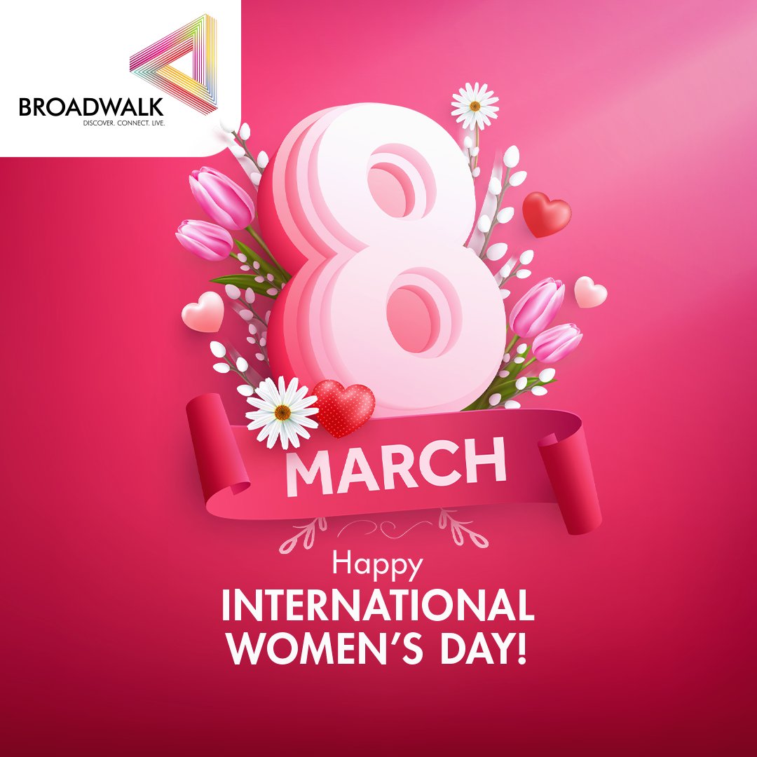BroadwalkMall's tweet photo. Here’s to strong, confident &amp; inspiring ladies everywhere💪!  Happy International Women’s Day!

#EmbraceEquity #WomensDay  
#StepIntoBroadwalk #DiscoverBroadwalk #CelebrateHer https://t.co/pCJmHkgOM6