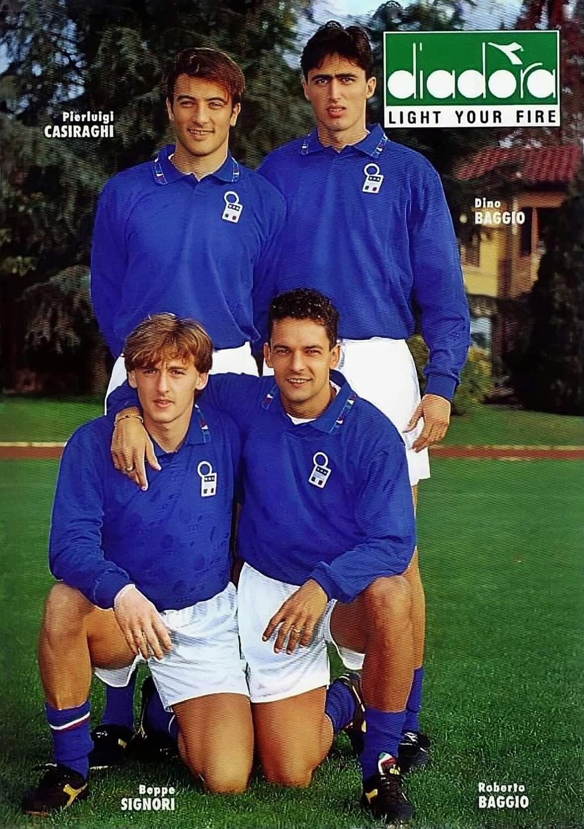 90sfootball's tweet photo. Pierluigi Casiraghi, Dino Baggio, Beppe Signori and Roberto Baggio. https://t.co/WEUsd3Qsmn