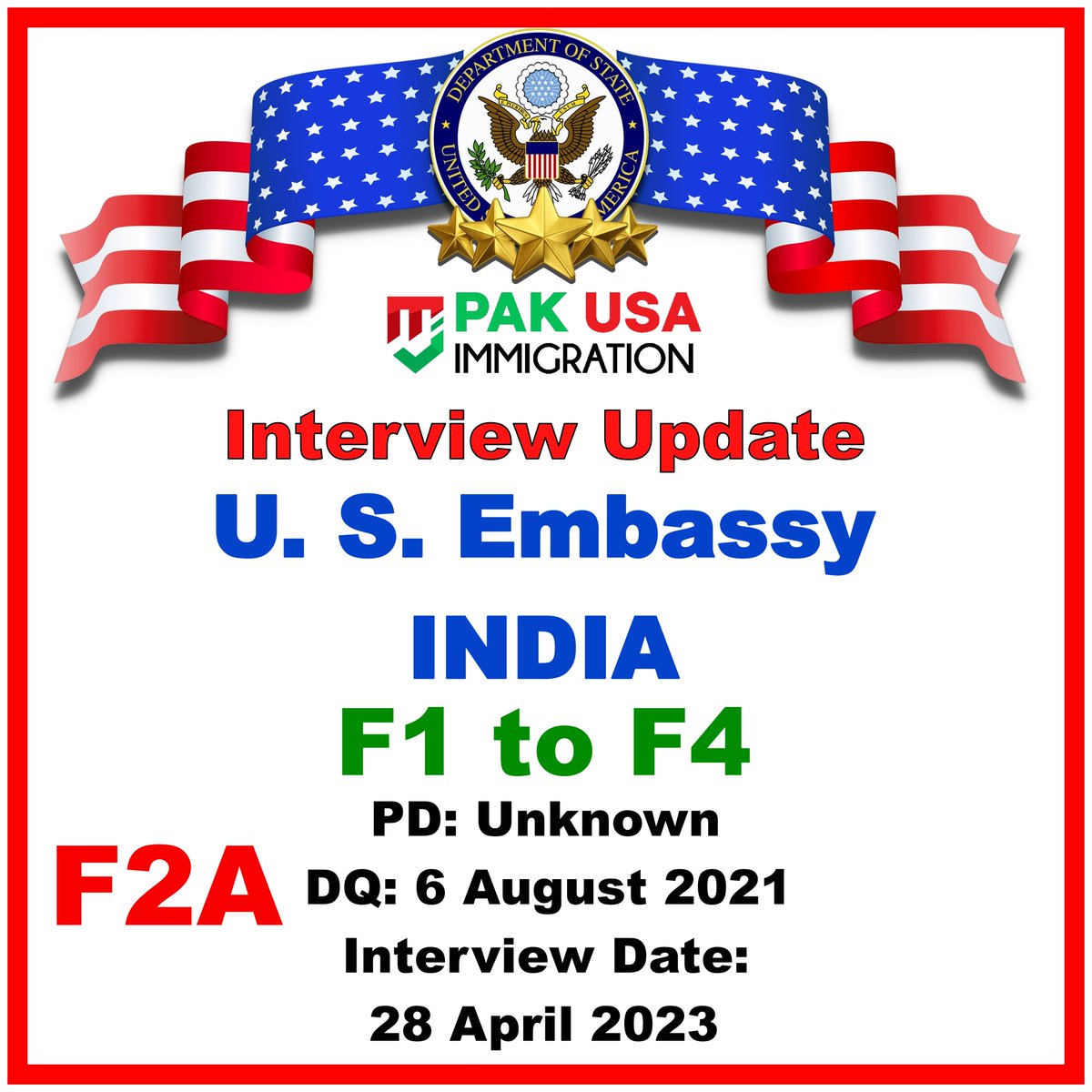 PakUSAImmigrant's tweet photo. US Embassy INDIA - Interview Letters Update
For F1 to F4 Visa Categories,
#usimmigration #PakUSAImmigration #F2A #FX1 #F4Visa #IR1 #CR1 #IR5 #f4visa #pakimmigration #uscis #NVC #immigrationconsultants #US #usa #PakUSAt75 #destinationpakistan https://t.co/Z4bhkAFrVs