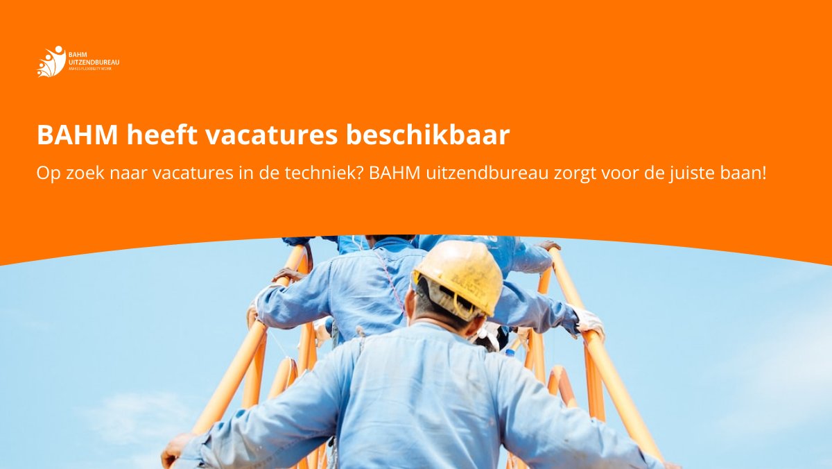 BAHMHolland's tweet photo. BAHM heeft vacatures beschikbaar 👷 - https://t.co/zCXi5fNtu8
Ben jij op zoek naar een nieuwe of andere baan? Neem dan contact met ons op. 📩 solliciteren@bahm-uitzendbureau.nl
📞 088-0039900 https://t.co/6B9vXn5oXl