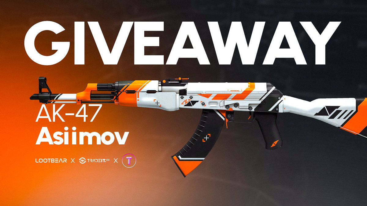 Tomas1120_'s tweet photo. 🔥 CS:GO GIVEAWAY 🔥

🎁 AK-47 | Asiimov ($50)

➡️ TO ENTER:

✅ Follow me &amp; @appLootBear + @tradeit_gg 
✅ Retweet
✅ Tag 1 friend

🗓️ Giveaway ends in 7 days!

#CSGO #CSGOGiveaway https://t.co/o3ZinMOmtp