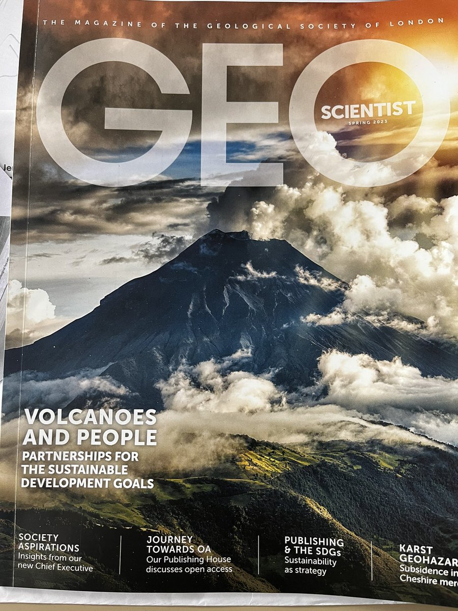 Volcanoes 🌋 & People ! Fab surprise to have @StrevaProject make front cover of @geoscientistmag Thanks for chance to share the magic of interdisciplinary partnerships! @IGecuador @sgcol @uwiseismic @BGSvolcanology @ueaenv Online article here: geoscientist.online/sections/featu…