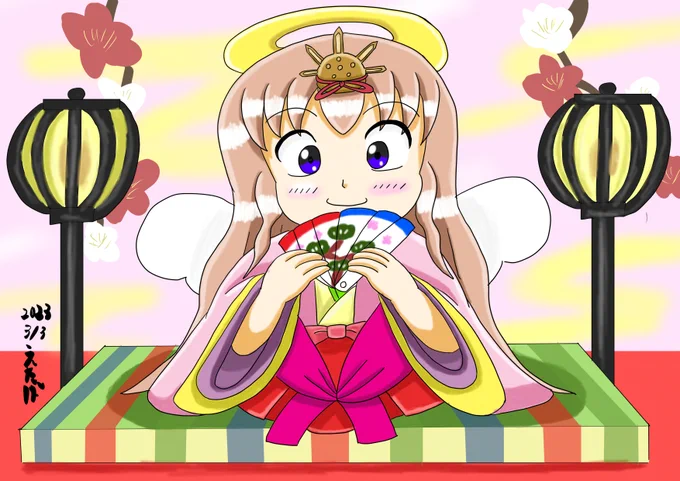 本日は「ひなまつり」といわけでお雛様ジノを描いてみました。今年はこじんまりした感じにまとめました。こういう雛人形もありかな?と思いました。#うんたば練習日記#ジノ #ジノコス#ひな祭り 