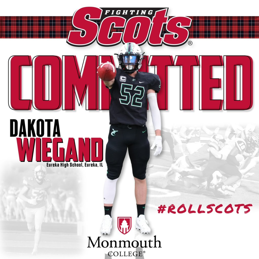 Excited to announce that I will be continuing my academic and football career at Monmouth College! Thanks to all of my teachers, coaches, teammates, friends, and family that have supported me along the way.
<a href="/RollScotsFB/">Monmouth College Football</a> <a href="/CoachJHealy/">Coach Jack Healy</a> <a href="/MCBraunyBoy/">Chad Braun</a> <a href="/EHSFootball__/">Eureka High School Football</a>