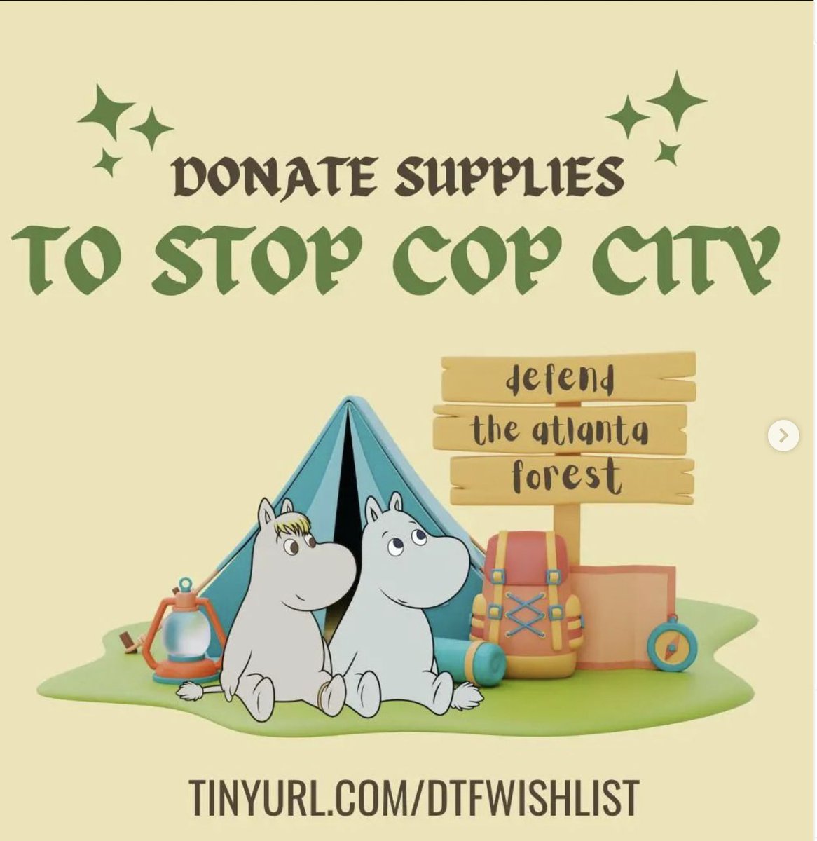 defendATLforest's tweet photo. Can't make it to ATL? Donate supplies to #StopCopCity! https://t.co/6hRFlh3Vsf https://t.co/rwvwdGOGe9