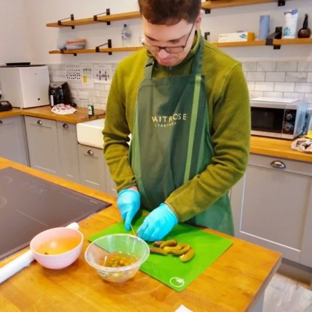 BeyondAutismUK's tweet photo. Episode 3 of "Cooking with Charlie" is now live on our blog! Join Charlie, one of our learners at Post-19, as he shares his passion for cooking and teaches you how to make vegan burgers with gherkins and chocolate cookies 🍔🍪
https://t.co/3utZoH90iV
#CookingWithCharlie #Post19 https://t.co/i4g4RCsnZ1