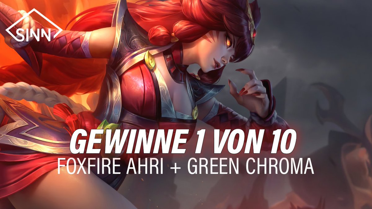 Im Rahmen des #LeaguePartner Programms dürfen wir 10x Foxfire Ahri + Chroma an euch verlosen.

So nehmt ihr Teil:
☑ Folgt uns
☑ Liked &amp; RT diesen Tweet
☑ Postet ein Feuer-Gif in die Kommentare.

Viel Glück 🍀
ESS: 07.03.2023