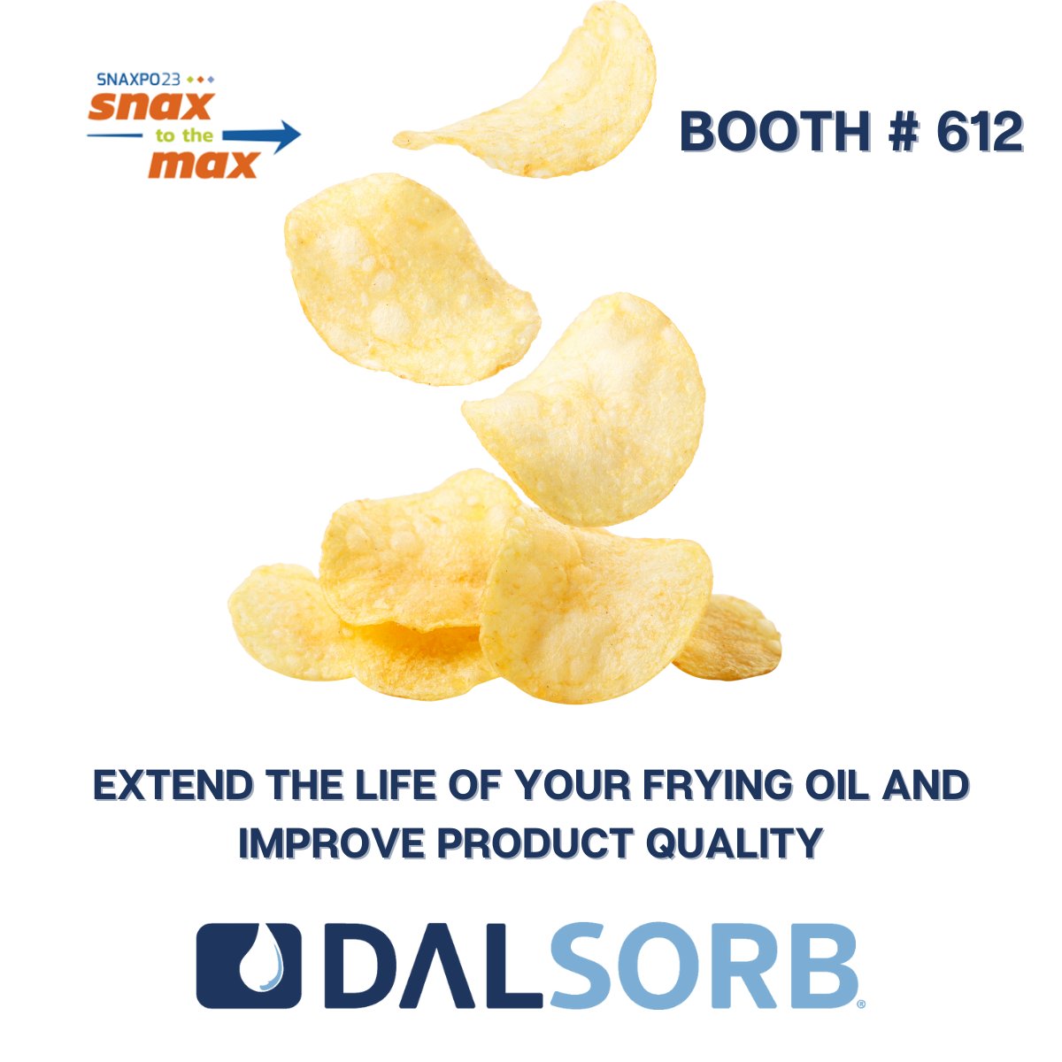 Dalsorb's tweet image. Excited to join a community of snack leaders and suppliers from around the world at #SNAXPO23 this March 19-21 in Orlando, FL! Visit us at booth # 612 to learn how DALSORB® can save you oil, save product, and save time. 

#dalsorb #edibleoils #snacks #frynancial #oilpurifier
