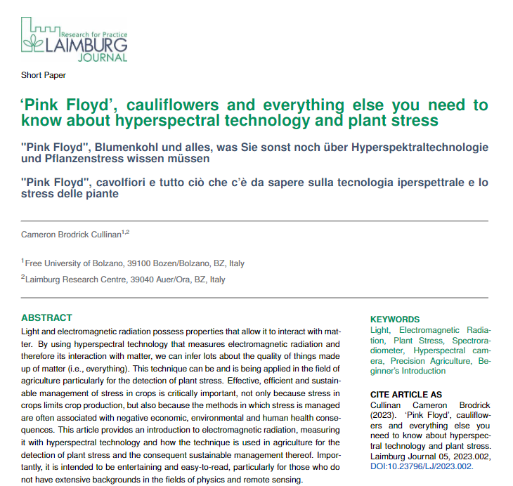 MolBioLB's tweet photo. ✨Excited to share this entertaining short paper by one of our Ph.D. students on #remotesensing and plant stress 🌈🥦
Check out the full article 👇
https://t.co/GjGeaHHrDA https://t.co/Hfi4d6L5cP