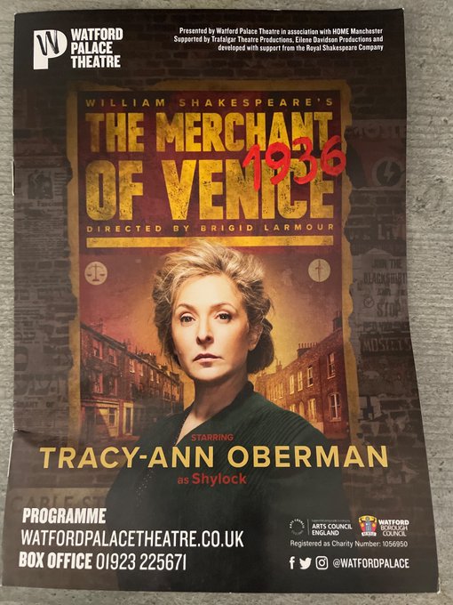 I'm really proud to have composed music for this powerful and emotional version of The Merchant of Venice starring the great @TracyAnnO . Amazing cast and production-Go check it out @watfordpalace @TheRSC