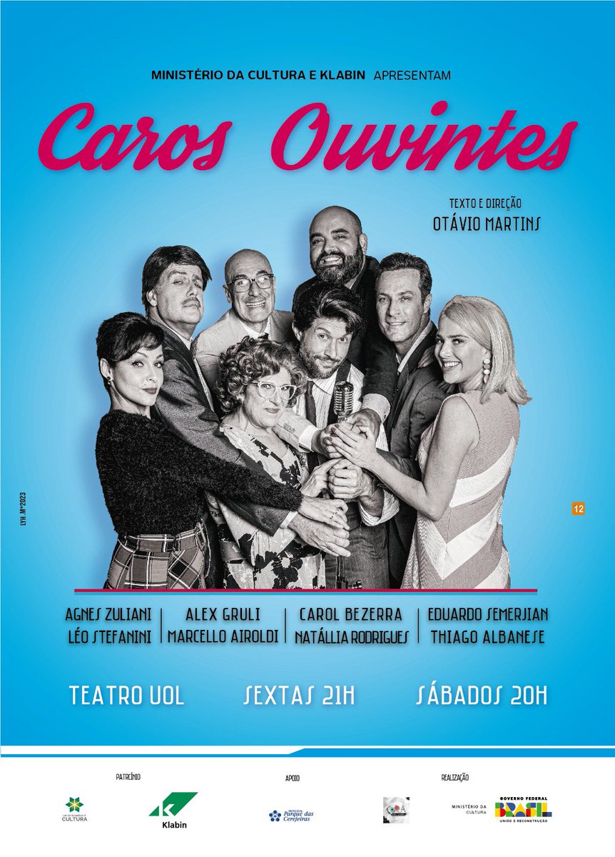Estreia hoje, as 21h, no teatro UOL - shopping Higienópolis,  em São Paulo. #teatro #CarosOuvintes