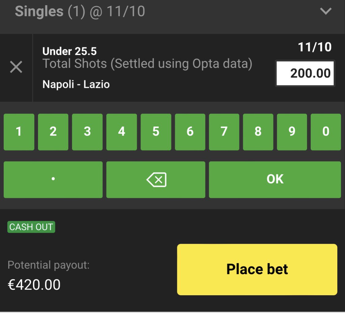 riskfreeduck's tweet photo. €40 if there’s 26 or more shots, €20 if there isn’t. It’s not a smart idea to do loads of matched bets a day for very small rewards. I’m only posting the best ones to my Patreon followers and ignoring the rest.

#matchedbetting #sportsbetting #arbing https://t.co/iy9Xv8EviJ