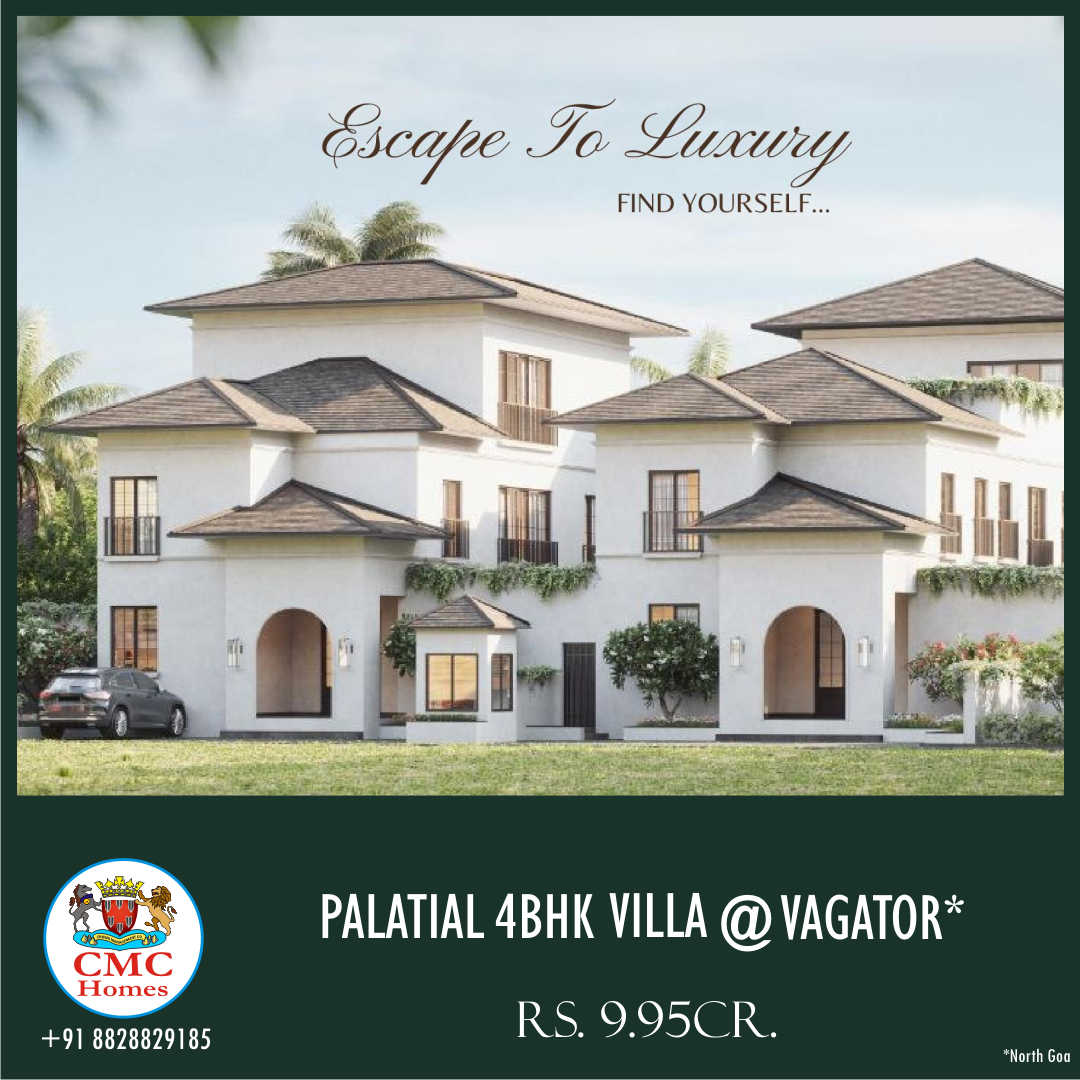 POSH, Beautifully &amp; aesthetically designed and laid out 4BHK luxury boutique villas that feature the best of contemporary architecture &amp; nestled amongst nature at Vagator in North Goa.
Prices of Luxury 4 Bedroom Villas starts from Rs. 9.95 Crores onwards!
cmchomes.in
